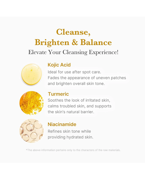Medicube Kojic Acid Turmeric Toning Cleanser | Brightening Face Cleanser with Kojic Acid, Turmeric & Niacinamide | 150ml