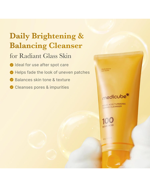 Medicube Kojic Acid Turmeric Toning Cleanser | Brightening Face Cleanser with Kojic Acid, Turmeric & Niacinamide | 150ml