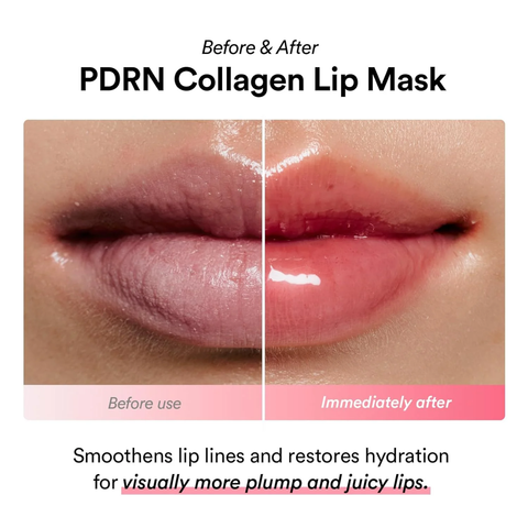 Applying Abib PDRN Collagen Lip Mask to create glossy, hydrated and fuller-looking lips.
