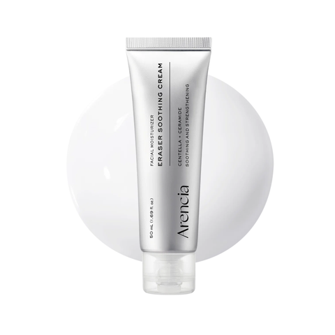 Arencia Eraser Soothing Cream 50ml lightweight barrier repair moisturizer for sensitive and irritated skin.