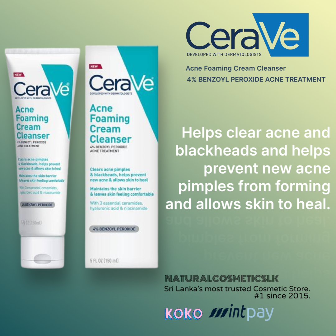 CeraVe Acne Foaming Cream Cleanser - 150ml– Natural Cosmetics LK