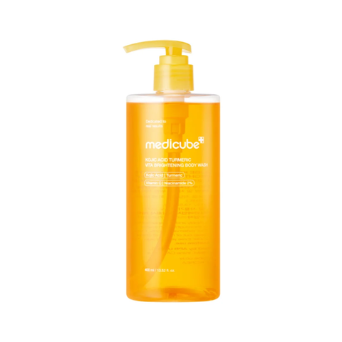 Medicube Kojic Acid Turmeric Vita Brightening Body Wash 400ml bottle for brighter-looking skin.
