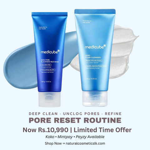 Medicube Pore Reset Routine Zero Foam Cleanser and Zero Pore Blackhead Mud Mask Sri Lanka