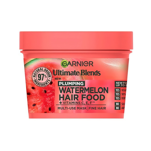 Garnier Ultimate Blends Watermelon Hair Food Mask 400ml (UK/EU) – Plumping Care for Fine Hair