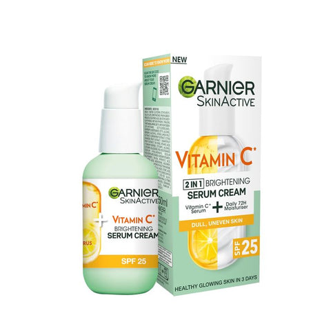 Garnier SkinActive Vitamin C Brightening Serum Cream SPF 25 – 2-in-1 Moisturiser (50ml)